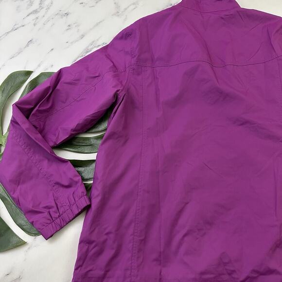LL Bean Womens Windbreaker Jacket Size M Reg Purple Full Zip Up Lightweight - Picture 10 of 11